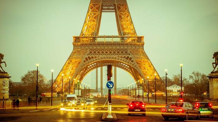 Eiffel Tower, Long Exposure, Lights, Movement, Twilight